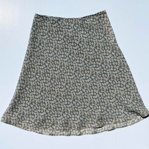 Vintage Express Floral Sage Green Skirt Women's 5/6, 29" Cottage Boho Whimsy 70s